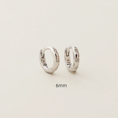 925 Sterling Silver Fashion Simple Piercing Ear Closure Statement Stacked Ear Hoop Earrings for Women Huggies Jewelry