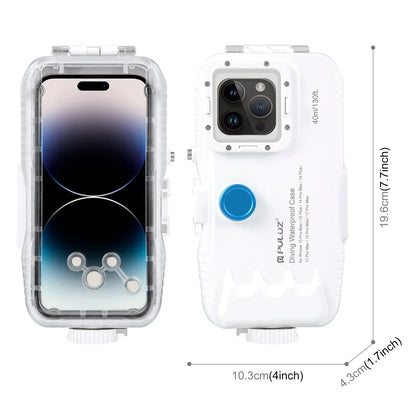40m/130ft Waterproof Diving Case for iPhone 16 15 14 13 12 11 Pro Max Plus Photo Video Taking Underwater Housing Cover