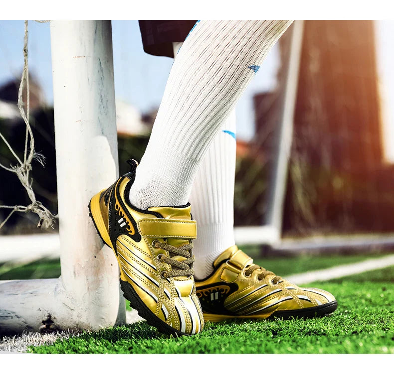 Personality Stylish And Comfortable Boys Girls Training Game Sneakers Indoor Outdoor Lawn Youth Student Soccer Shoes 25-35#