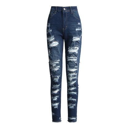 Women High Waist Patchwork Pocket Casual Slim Pencil Pants