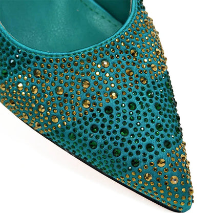 Fashionable Party Shoes and Bags Nigerian Women’s Party Suit Medium Heel Pointed Toe Women’s Shoes and Same Color Bag