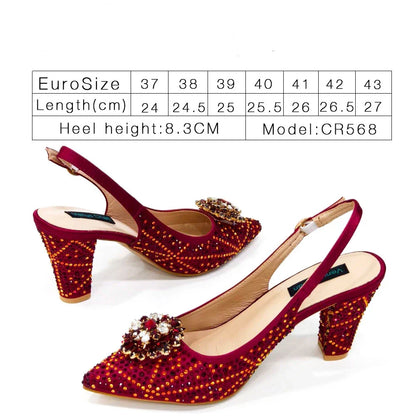 Coffee Women Shoes And Bag Set Luxury African Ladies Pumps Match With Handbag Clutch High Heels Sandals