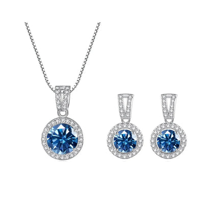 2ct total Moissanite Jewelry Set Sterling Silver 925 Necklace Earrings Fine Jewerly Wedding Set Pass Dismond Tester