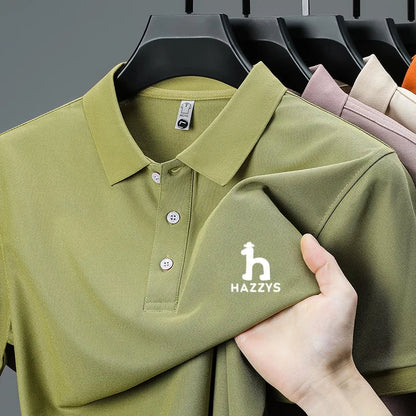 New Men's High End Brand Lape Short Sleeved Polo Shirt Summer Fashion Letter Print T-Shirt Casual Business Office Men's Clothing