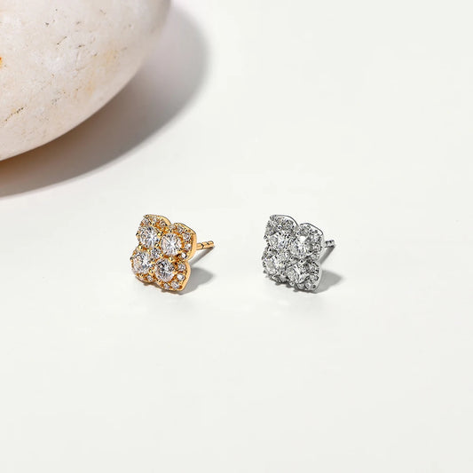 Full Moissanite Diamond Earrings D VVS1 For Women S925 Sterling Silver 18k Gold Plated Engagement Wedding Jewelry Gifts