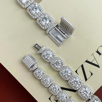 4mm 5mm 6.5mm Full Moissanite Bracelet for Man for Women Man S925 Silver Luxury Full Diamond Bracelet Party Fine Jewelry