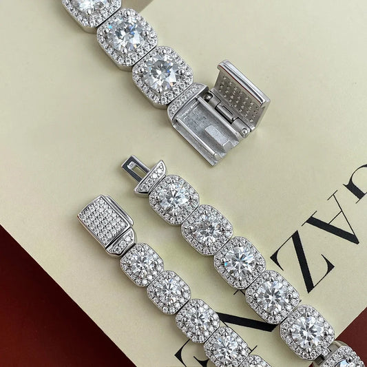 4mm 5mm 6.5mm Full Moissanite Bracelet for Man for Women Man S925 Silver Luxury Full Diamond Bracelet Party Fine Jewelry