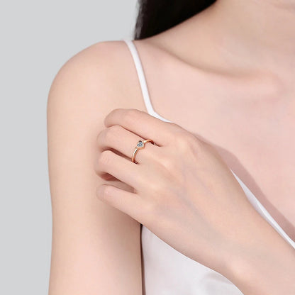Heart Cut Moissanite Eternity Ring 925 Sterling Silver with Champagne White Gold Plated Band Lab Diamond Rings For Women
