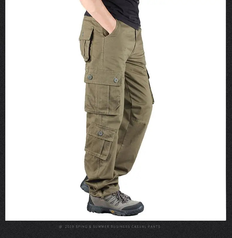 Men Pants Tactical Camouflage Overalls High Quality Cotton Multi-Pocket Trousers Sports Training Work Pants Joggers Men Clothing