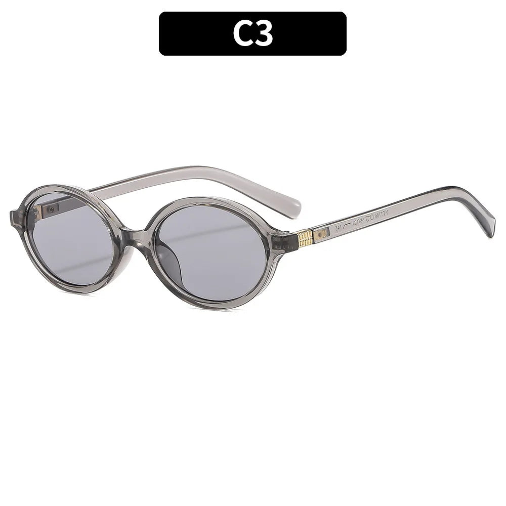 New Oval sunglasses For women Fashion Brand Black Small Frame Sun Glasses Female Retro Clear Lenses Eyewear Lady Trendy UV400