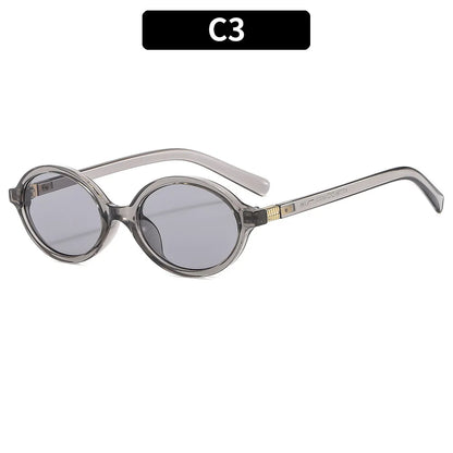 New Oval sunglasses For women Fashion Brand Black Small Frame Sun Glasses Female Retro Clear Lenses Eyewear Lady Trendy UV400