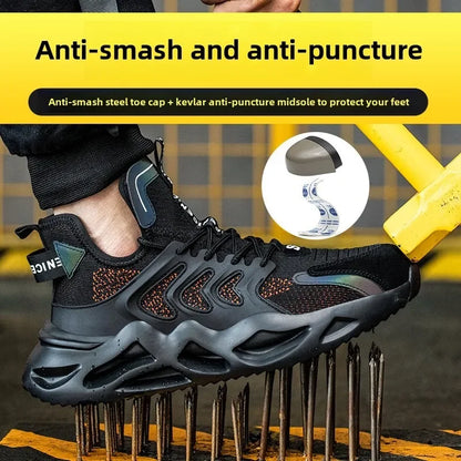 Work Sneakers Men Indestructible Safety Shoes Men Steel Toe Shoes Work Boots Men Puncture Proof Industrial Boots High Quality