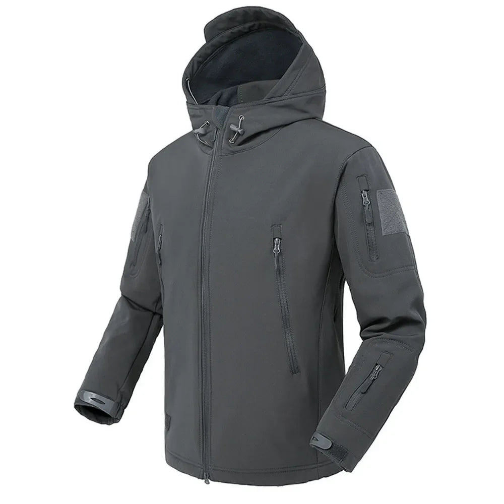 Jaquetas Masculinas Soft Shell Militar Shark Skin Tática Corta-vento Impermeável Jaquetas Masculinas de Combate do Exército Casacos Bomber Masculinos com Capuz