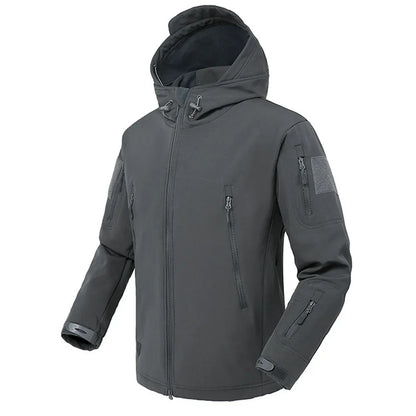 Jaquetas Masculinas Soft Shell Militar Shark Skin Tática Corta-vento Impermeável Jaquetas Masculinas de Combate do Exército Casacos Bomber Masculinos com Capuz