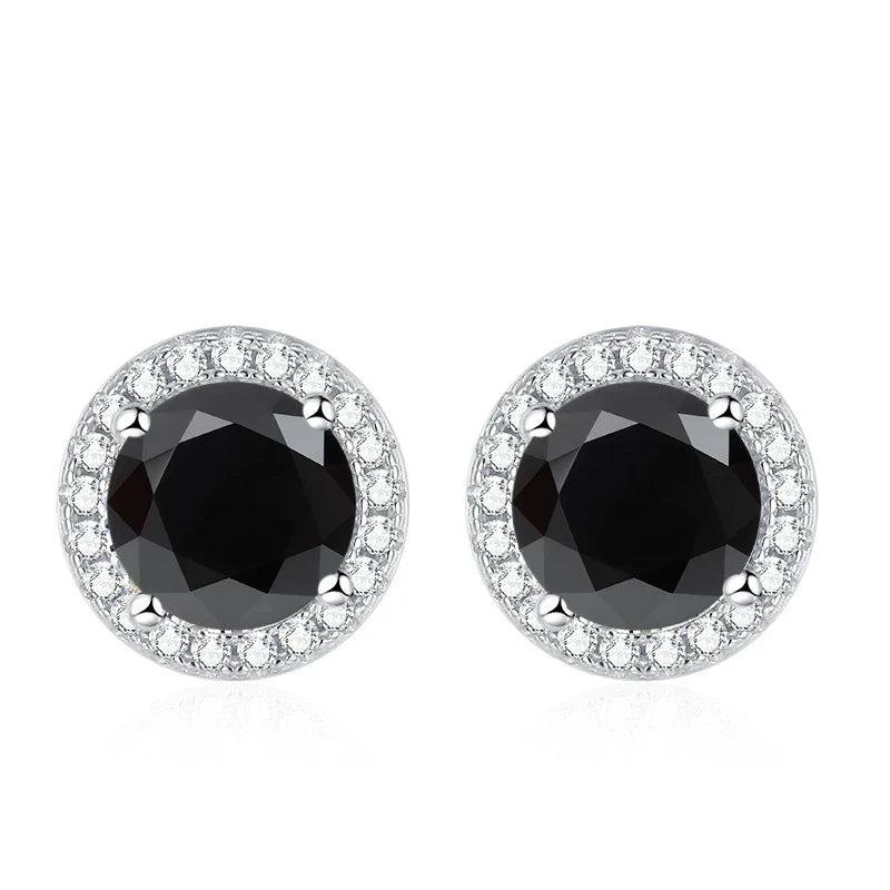 Moissanite Stud Earrings for Women 925 Sterling Silver Green Blue Pink Red Black Blue Sparkling Moissanite Studs Earring