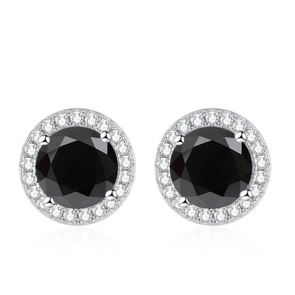 Moissanite Stud Earrings for Women 925 Sterling Silver Green Blue Pink Red Black Blue Sparkling Moissanite Studs Earring