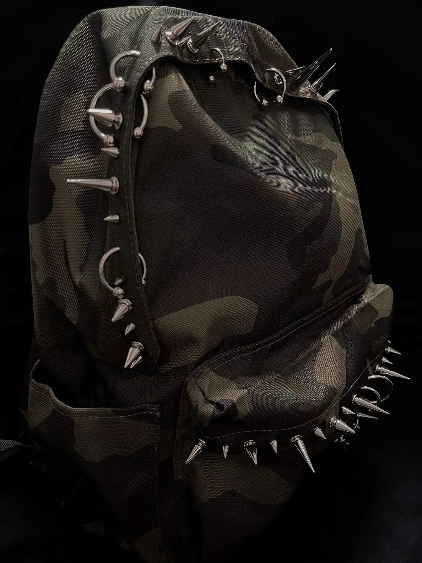 punk rivet leopard print backpack men's bag large capacity fashion Backpacks for women