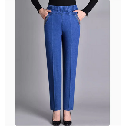 Elastic Jeans Summer Thin Large Loose Straight Denim Pants