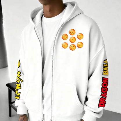 Animation Printed Zipper Hoodie 2025 Men's and Women's Autumn/Winter New Style Harajuku Plus Size Trendy Casual Top