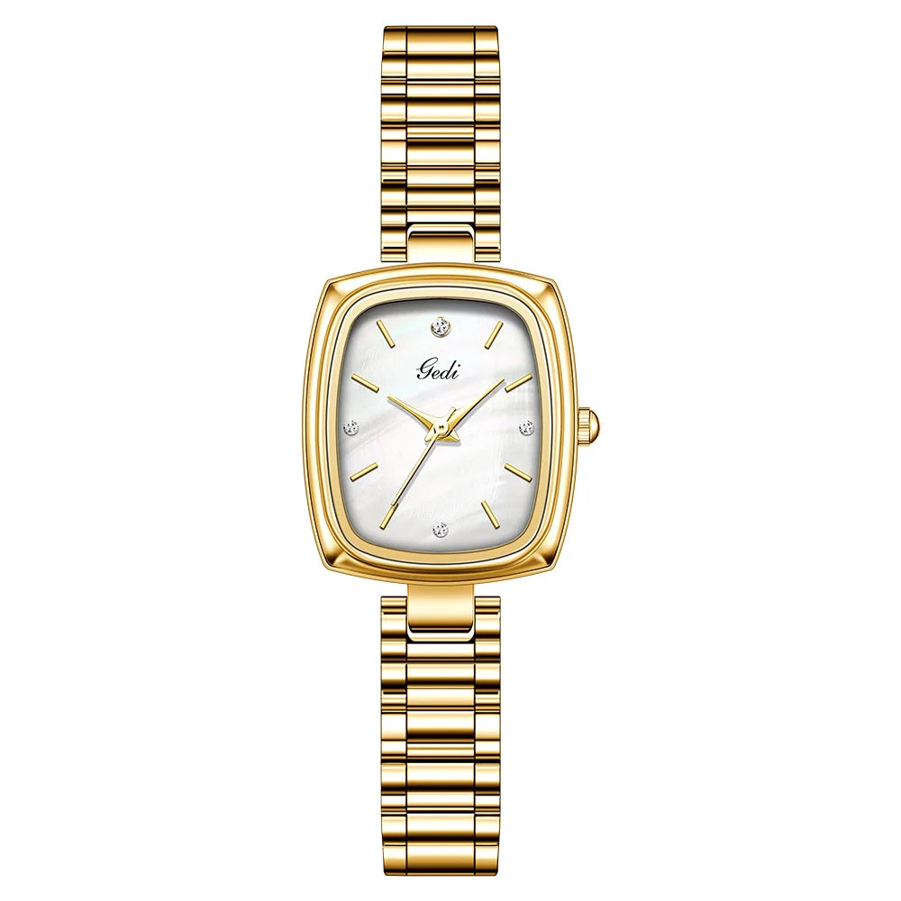 Bracelet Watch Retro TV niche high-end Gold Watches steel strip Waterproof Small Dial Women's Fashion Quartz Clock Wristwatches