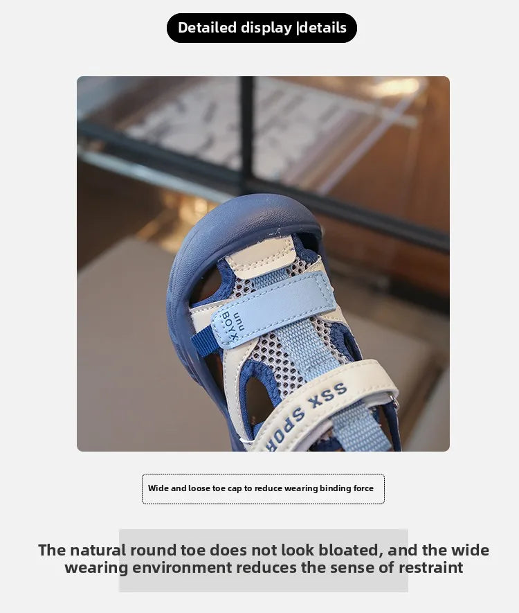 Summer Children Beach Sandals Boys Breathable Mesh Sport Sandals Baby Soft Light Kindergarten Cool Shoes