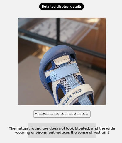 Summer Children Beach Sandals Boys Breathable Mesh Sport Sandals Baby Soft Light Kindergarten Cool Shoes