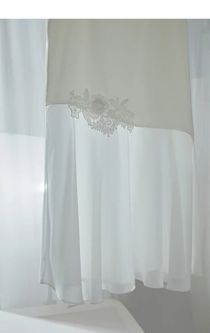 Minimalist Casual Bustier Skirt Women 2025 Summer New Office Lady Lace Slim Half-body Chiffon Fishtail Skirts 12522064