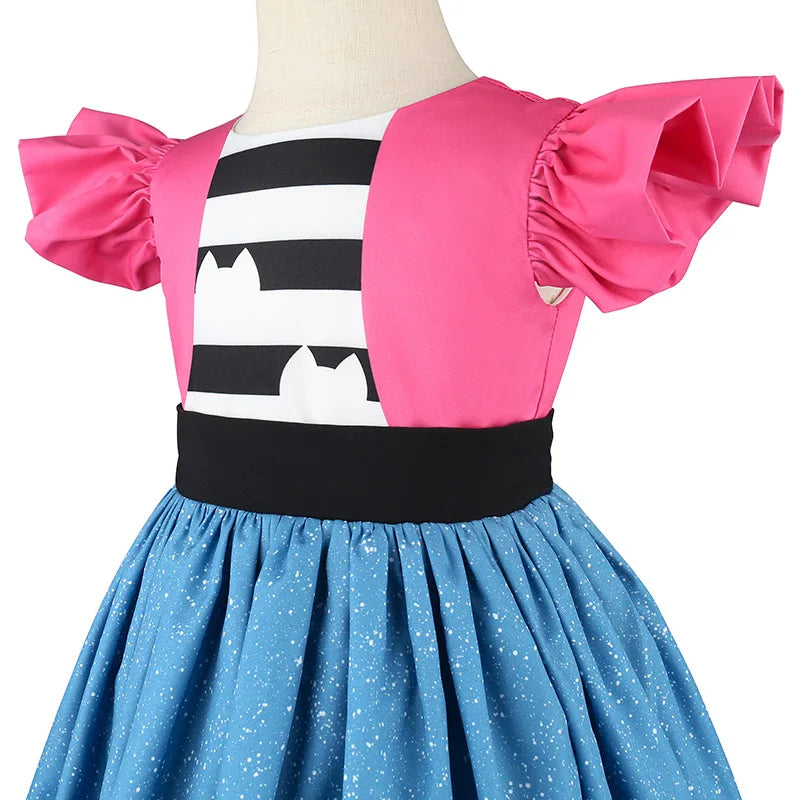 Summer Kids Gabby's Dollhouse Cats Princess Dress With Ears Headwear Carnival Birthday Party Fancy Gabby Girls Striped Vestidos