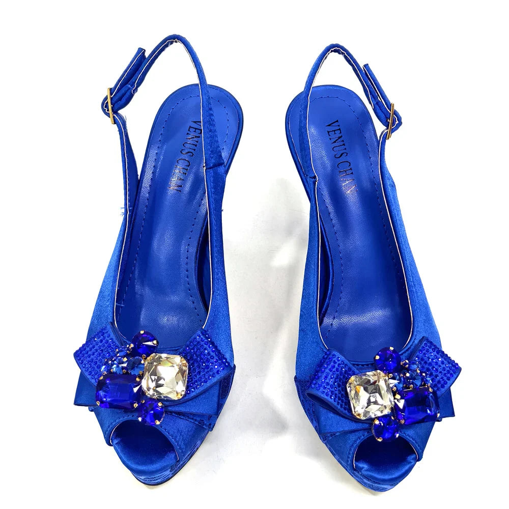 Newest INS Style Black Color Elegant Women High Heels Nigeria Popular Designer African Ladies Shoes And Bag Set