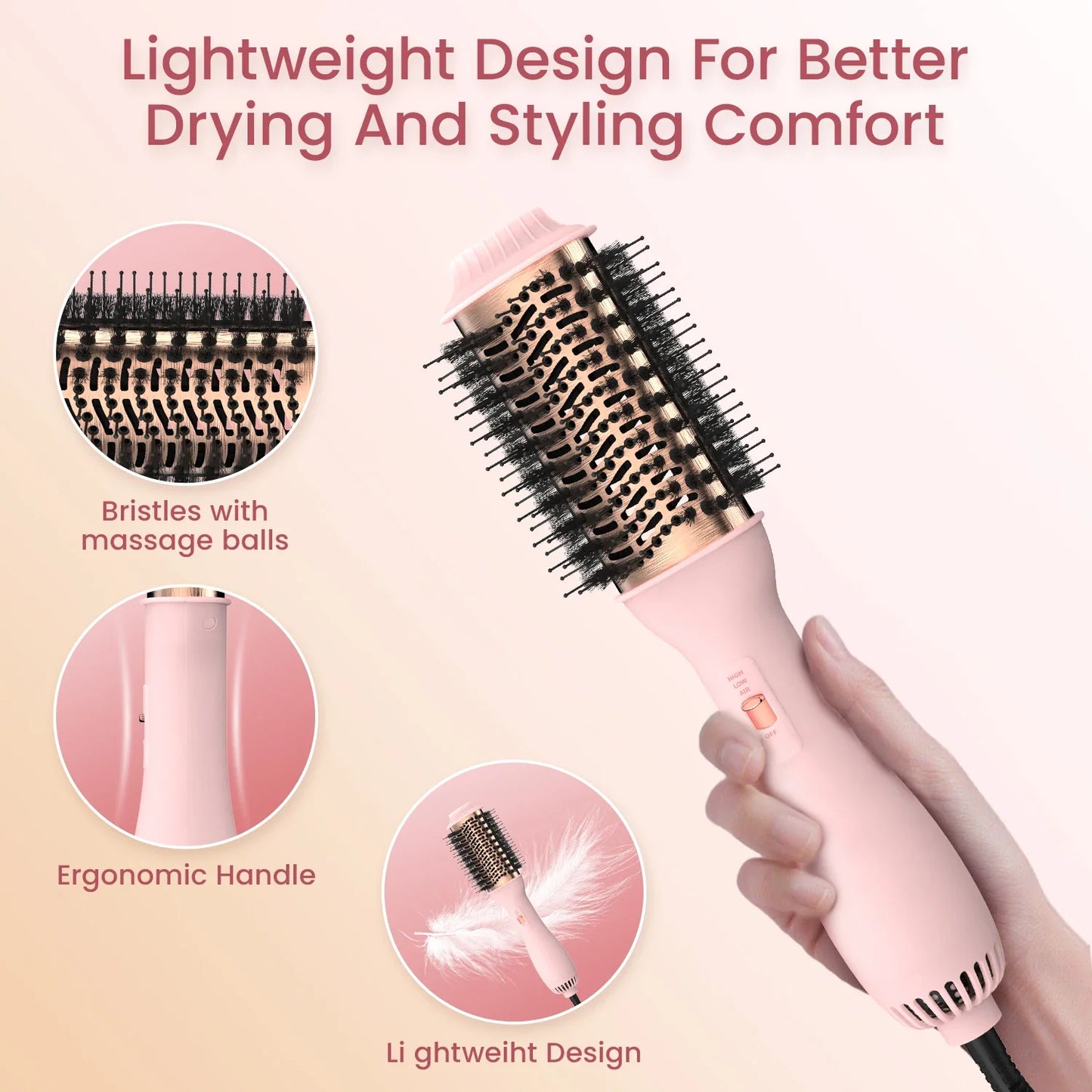 Professional Blowout Hair Dryer Brush Dryer and Volumize Hot Air Brush for Women Curling Irons Styler Electric Brushes