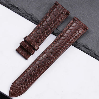 High quality Two-sided Crocodile Skin leather watch strap Butterfly clasp 19mm 20mm 21mm 22mm men metal Watchband soft bracelet