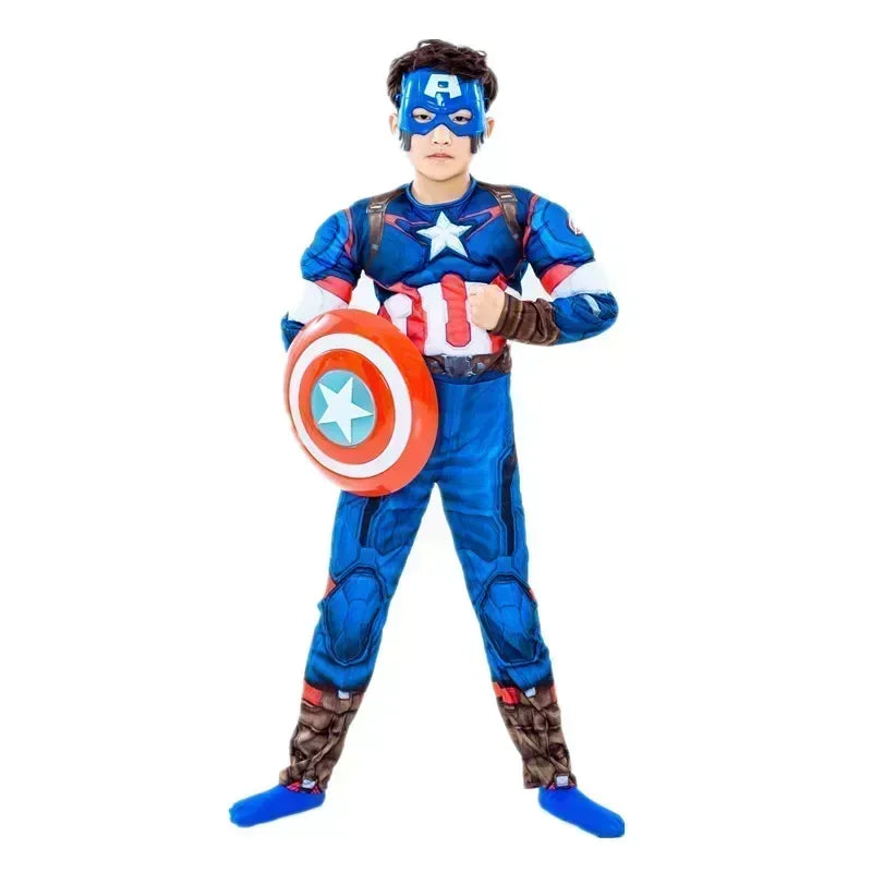 2024 New Hulk Iron Man Children's Fantastic Costume Halloween Party Role Playing Spider Man Superman Children's Tight Clothing