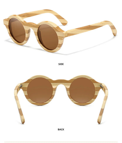 Natural Zebra Bamboo Wooden Aduit Sunglasses Handmade Polarized Glasses Mirror Coating Lenses Eyewear With Gift Box 8620C