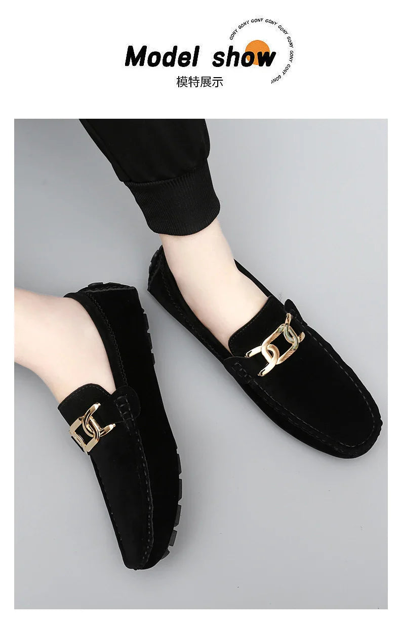 Sapatos Masculinos 2025 Novos Feitos à Mão Gorro Sola Macia Slip-On Casual Sapatos Preguiçosos Respiráveis ​​Trbottomy Mais Fáceis de Combinar Tamanho Grande