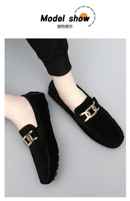 Sapatos Masculinos 2025 Novos Feitos à Mão Gorro Sola Macia Slip-On Casual Sapatos Preguiçosos Respiráveis ​​Trbottomy Mais Fáceis de Combinar Tamanho Grande