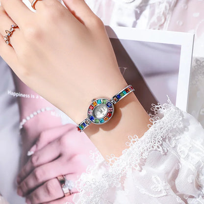 Fashion Rhinestone Women Watch Square Dial Ladies Quartz Watches Bracelet Band Wristwatches