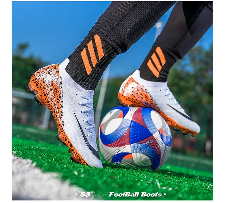 Soccer Cleats for Men Women AG/TF Breathable Cushioned Insole Anti-Slip Outdoor Sports Artificial Grass Football Boots