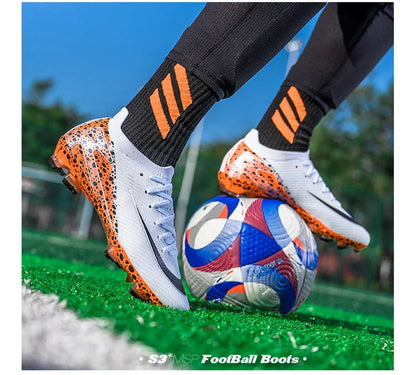 Soccer Cleats for Men Women AG/TF Breathable Cushioned Insole Anti-Slip Outdoor Sports Artificial Grass Football Boots