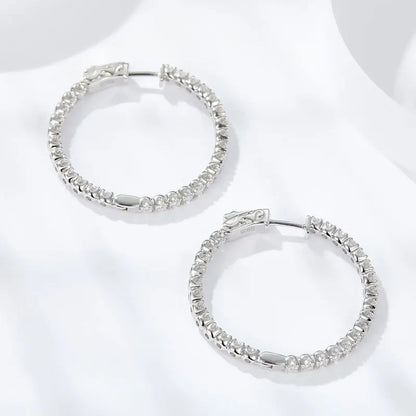 D VVS1 Moissanite Hoop Earrings for Women Sparking Diamond with GRA Original s925 Sterling Silver Plated 18k Earring