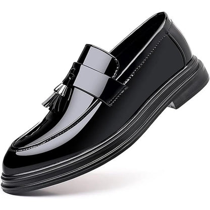 Men's Tassels High Gloss Patent Penny Slip On Loafers Fashion Formal Business Casual Oxford Dress Shoes for Men