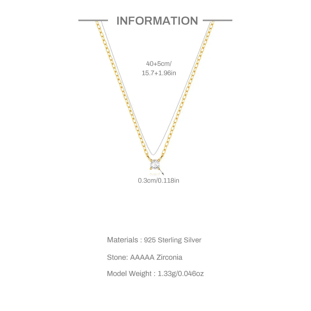 925 Sterling Silver Necklaces Charms for Women Crystal Cross Clavicle Collar Chain Simple Choker Necklace Accessories Gift