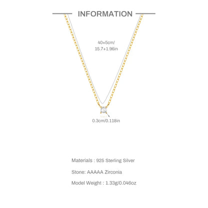 925 Sterling Silver Necklaces Charms for Women Crystal Cross Clavicle Collar Chain Simple Choker Necklace Accessories Gift