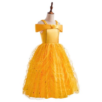 2025 Kid Elsa Anna Costume Girl Birthday Floral Dress Children Snow Queen Performance Fantasy Princess Evening Halloween Costume