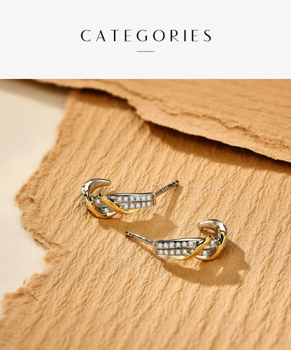 New Classic Moissanite Earrings 925 Steling Silver Yellow Plated Passed the Daimond Test Stud Earrings for Women Party