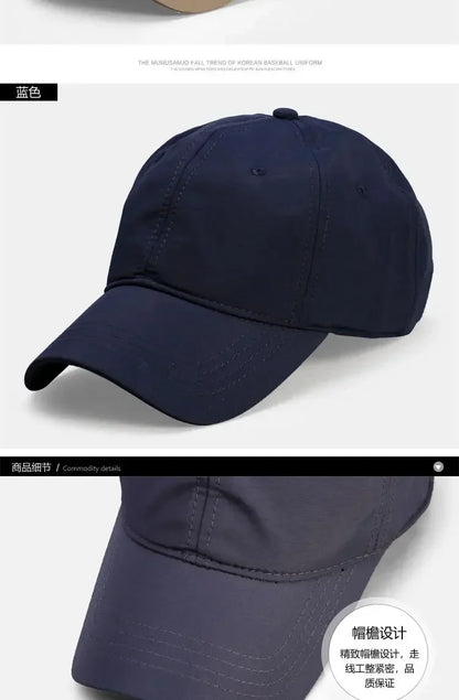 Big Size Summer Quick Drying Baseball Cap Man Breathable Large Plus Head Size Sun Hats Male Outdoor Sport Visor Cap Gorros