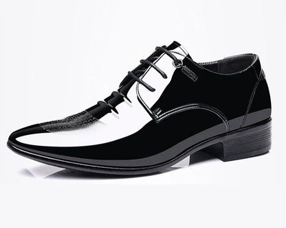 Patent Leather Black Lace Up Pointed Toe Men's Formal Shoes 2025 Style Low Price Office Luxury Designer 39 Suit Social Shoe Male