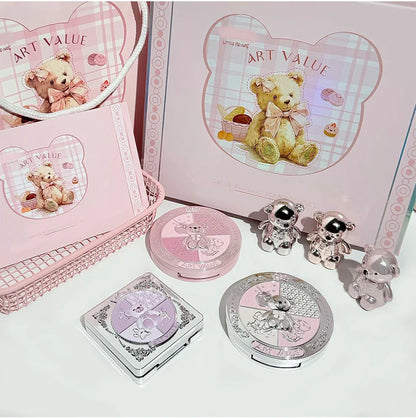 7PCs Multipurpose Makeup Sets Include 3 Matte Lip Mud,1 Pressed Powder,1 Blush,1 Eyes Palette And Necklace Cosmetics