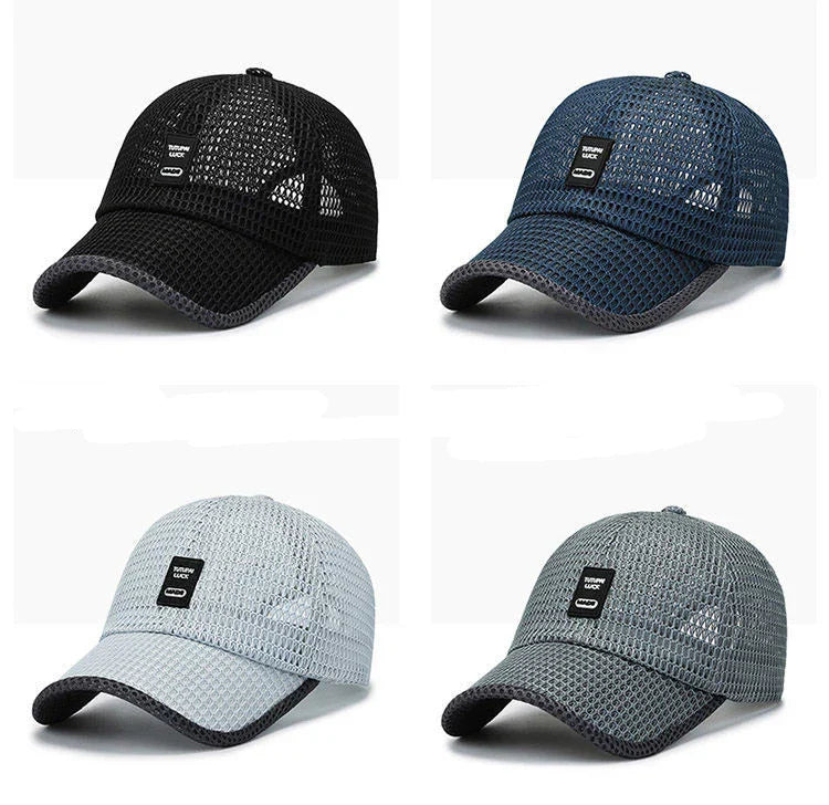 Men's Mesh Baseball Cap Breathable Summer Caps Dad Hat Outdoor Fishing Hats Bone Gorras Snapback Trucker Cap