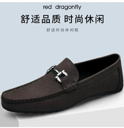 Men's shoes large size simple men's lazy casual shoes for men's black light driving loafers men's shoes leather shoes
