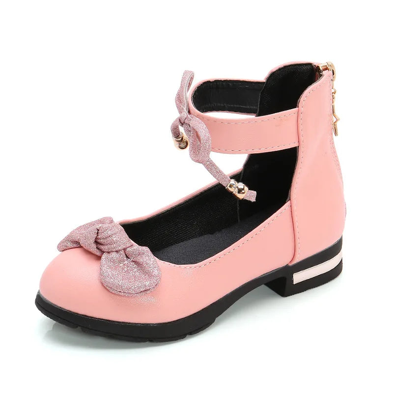 2026 Shiny Bow Stage Elegant Comfortable Catwalk Fashion Spring/summer Students Baby Girls Princess Shoes Cute Kids Sandals